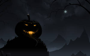 Carved Pumpkin House Halloween Computer Wallpaper