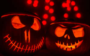 Carved Pumpkins Evil Smiles Wallpaper