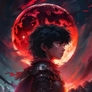 Casca Berserk Under Blood Red Moon Wallpaper