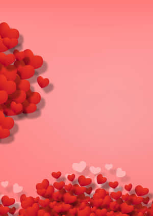 Cascading Hearts Background Wallpaper