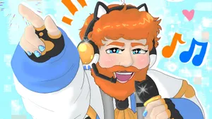 Caseoh Animated Music Streamer Wallpaper