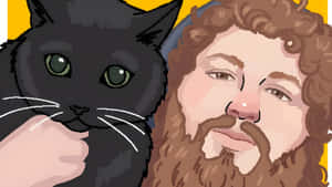 Caseoh Cat And Man Wallpaper