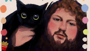 Caseoh Cat Portrait Art Wallpaper