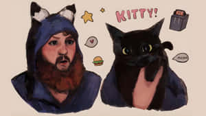 Caseoh Kitty Art Wallpaper