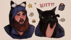 Caseoh Kitty Art Wallpaper