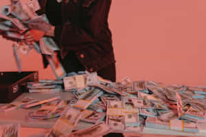 Cash Overflow Aesthetic Pink Hue Wallpaper