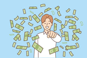 Cash Windfall Cartoon Illustration Wallpaper