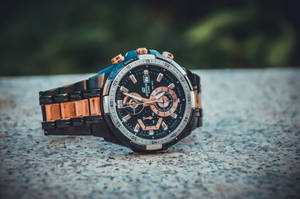 Casio Edifice Black And Gold Watch Wallpaper