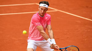 Casper Ruud In Pink Shirt Wallpaper