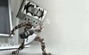 Cassette Man Rocking Out Wallpaper