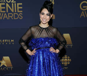 Cassie Steele Genie Awards Blue Dress Wallpaper