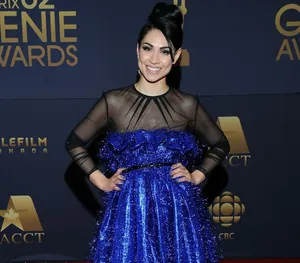 Cassie Steele Genie Awards Blue Dress Wallpaper