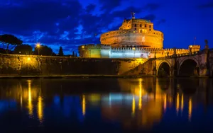 Castel Santangelo Museum At Night Wallpaper