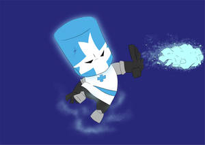 Castle Crashers Blue Knight Attack Wallpaper