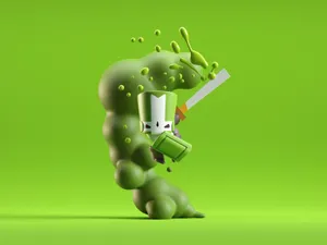 Castle Crashers Green Knight 3d Wallpaper