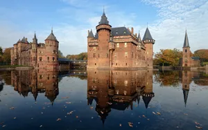 Castle De Haar Reflection Autumn Wallpaper