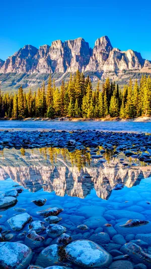 Castle Mountain At Banff National Park Wallpaper