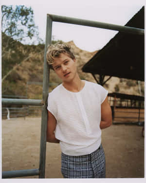 Casual Outdoor Portrait Young Man Wallpaper