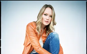 Casual Portrait Orange Jacket Wallpaper