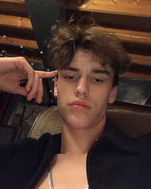 Casual Teen Boy Selfie Wallpaper