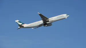 Cathay Pacific Plain Blue Sky Wallpaper