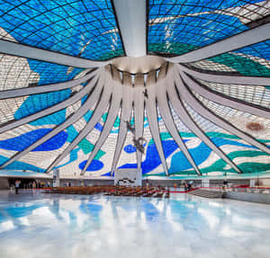 Cathedral Of Brasilia View From Afar Wallpaper