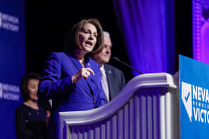 Catherine Cortez Masto Delivering A Keynote Speech Wallpaper