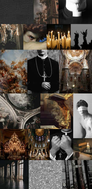 Catholic Aesthetic Collage Wallpaper