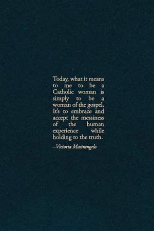 Catholic Woman Embracing Gospel Quote Wallpaper