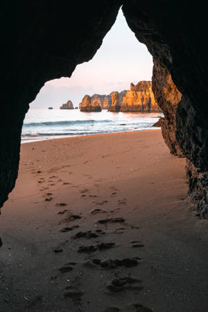 Cave Beach Iphone Wallpaper