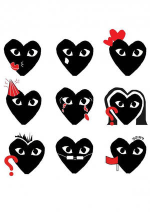 Cdg Black Heart Emojis Wallpaper