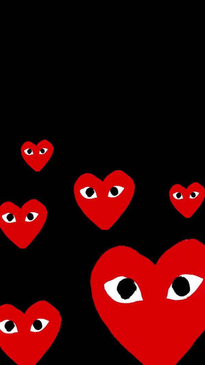 Cdg Hearts Pattern Wallpaper