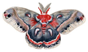 Cecropia Moth Illustration Wallpaper