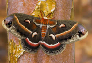Cecropia Moth Restingon Tree Wallpaper