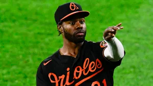 Cedric Mullins Baltimore Orioles Action Shot Wallpaper
