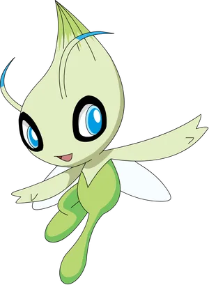 Celebi - The Time Travel Pokemon In Forest Wallpaper