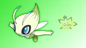 Celebiand Pichu Pokemon Friends Wallpaper