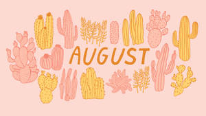 Celebrate August With The Colorful Cactus Wallpaper