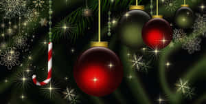 Celebrate Christmas In Bright Red And Green Wallpaper