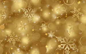 Celebrate Christmas Joyfully With Gold-themed Decorations Wallpaper