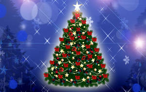 Celebrate Christmas With A Sparkling Tree! Wallpaper