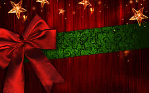 Celebrate Christmas With The Classic Color Scheme Of Red And Green Wallpaper