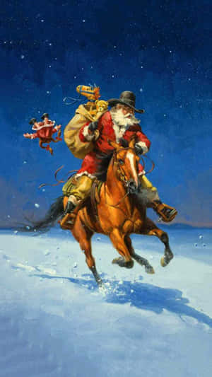 Celebrate Cowboy Christmas With Cowboy Spirit Wallpaper