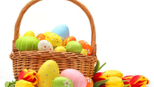 Celebrate Easter With A Brightly-colored Basket Wallpaper