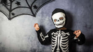 Celebrate Halloween In Style With A Spooky Skeleton Costume! Wallpaper