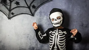 Celebrate Halloween In Style With A Spooky Skeleton Costume! Wallpaper
