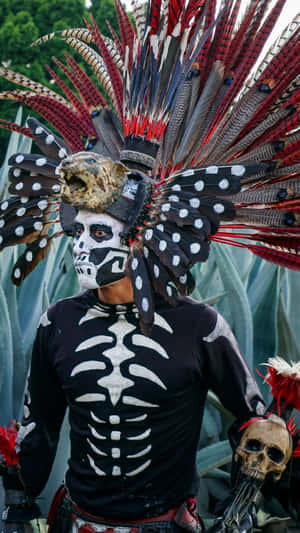 Celebrate Halloween With A Fun And Frightening Skeleton Costume Wallpaper