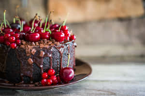 Celebrate Occasions With A Decadent Black Forest Cake Wallpaper