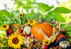 Celebrate Thanksgiving With A Beautiful Feast Wallpaper