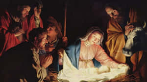 Celebrate The Birth Of Jesus This Christmas Wallpaper